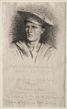 Head of a Young Man, 1881. Hubert von Herkomer (British, 1849-1914). Etching