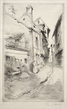 La rue de l'Ecole à Troyes, 1902. Gustave Leheutre (French, 1861-1932). Etching