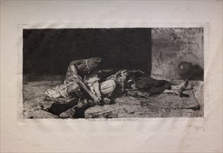 Arabe veillant le corps de son ami, 1866. Mariano Fortuny y Carbó (Spanish, 1838-1874). Etching