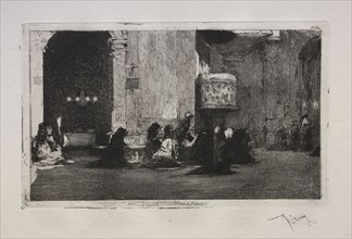 Eglise St. Joseph à Madrid. Mariano Fortuny y Carbó (Spanish, 1838-1874). Etching