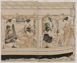 Boating on the Sumida River, mid 1790s. Chobunsai Eishi (Japanese, 1756-1829). Color woodblock