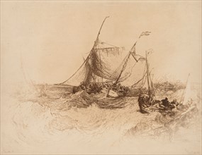 Calais Pier. Francis Seymour Haden (British, 1818-1910). Etching