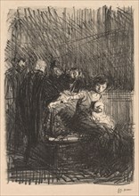 Court Recess. Jean Louis Forain (French, 1852-1931). Lithograph