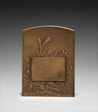 Medallion (reverse). Marie Alexandre Lucien Coudray (French, 1864-1932). Bronze; overall: 6.7 x 5.1