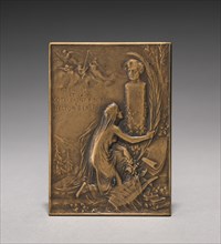 Medallion (reverse), 1903. Jules Dupré (French, 1811-1889). Bronze; overall: 7.7 x 4.8 cm (3 1/16 x