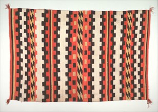 Rug (banded pound blanket style), c. 1895-1910. America, Native North American, Southwest, Navajo,