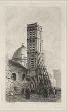L'Eglise Saint-Roch. Alfred Alexandre Delauney (French, 1830-1894). Etching and drypoint