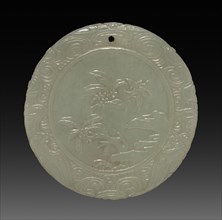 Circular Pendant, 1735-1795. China, Qing dynasty (1644-1911), Qianlong reign (1735-1795). Jade;