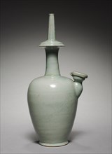 Water Ewer for Rituals (Kundika) with Incised Parrot Design, 1100s. Stoneware with celadon glaze,