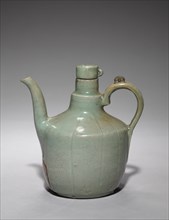 Wine Pot with Incised Chrysanthemum Design, 1100s-1200s. Korea, Goryeo period (918-1392). Pottery