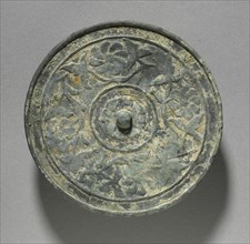 Mirror with Scroll Design, 918-1392. Korea, Goryeo period (918-1392). Bronze; overall: 13.7 x 0.3