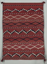 Blanket/ Sarape (banded style), late 1800s. America, Native North American, Southwest, Navajo,
