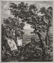 Tobias and the Angel. Anthonie Waterloo (Dutch, 1609/10-1690). Etching