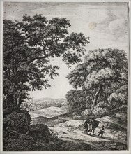 the banishment of Hagar and Ishmael. Anthonie Waterloo (Dutch, 1609/10-1690). Etching