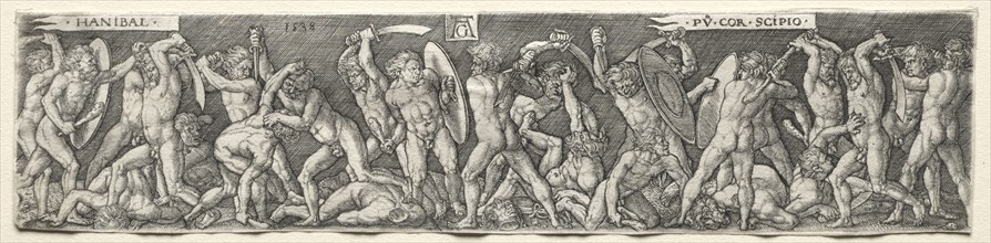 Hannibal Fighting Scipio, 1538. Heinrich Aldegrever (German, 1502-1555/61). Engraving