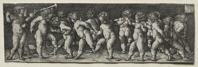 Fifteen Nude Children Dancing, 1535. Heinrich Aldegrever (German, 1502-1555/61). Engraving