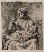 La Bouillée. Jean-François Millet (French, 1814-1875). Etching