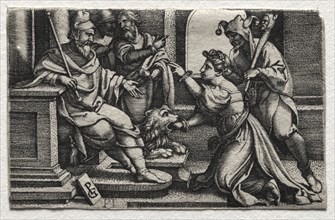 The Mouth of Truth, c. 1533-34. Georg Pencz (German, c. 1500-1550). Engraving