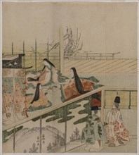 Court Ladies Making Dolls, 1790s. Attributed to Kubo Shunman (1757-1820). Color woodblock print;