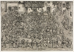 A Tournament, 1506. Lucas Cranach (German, 1472-1553). Woodcut