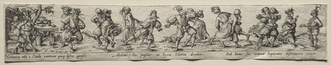 Dance of Peasants. Theodor de Bry (Flemish, 1528-1598). Engraving