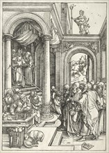 Life of the Virgin:  Presentation of the Young Virgin in the Temple, 1504-1505. Albrecht Dürer
