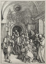 Life of the Virgin:  The Circumcision, 1504-1505. Albrecht Dürer (German, 1471-1528). Woodcut