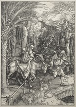 Life of the Virgin:  Flight into Egypt, 1504-1505. Albrecht Dürer (German, 1471-1528). Woodcut