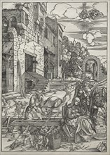 Life of the Virgin:  The Rest in Egypt, 1504-1505. Albrecht Dürer (German, 1471-1528). Woodcut
