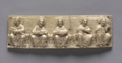 Plaque from a Portable Altar Showing Christ and the Apostles, 1050-1100. Germany, Lower Rhine