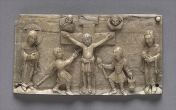 Plaque from a Portable Altar Showing the Crucifixion, 1050-1100. Germany, Lower Rhine Valley,