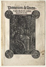 Pelbart of Temesvar Studying in a Garden, 1620. Johann Otmar(?). Woodcut