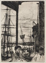 Rotherhite, 1860. James McNeill Whistler (American, 1834-1903). Etching and drypoint