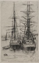 The Two Ships. James McNeill Whistler (American, 1834-1903). Etching