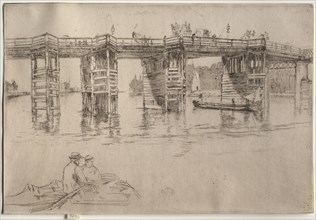 Old Putney Bridge, 1879. James McNeill Whistler (American, 1834-1903). Etching