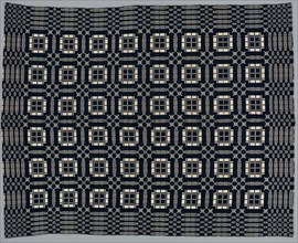 Coverlet, 19th century. America, 19th century. Wool and cotton; double cloth; average: 223.5 x 181