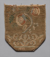 Embroidered Bag, 1833. America, first half 19th Century. Embroidery, silk; average: 19.1 x 17.2 cm