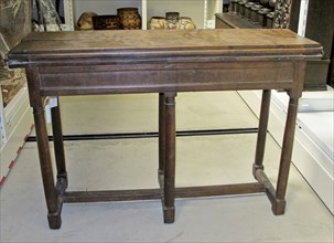 Table, 1550-1599. France, 16th century. Walnut; overall: 70.2 x 111.2 x 63.5 cm (27 5/8 x 43 3/4 x