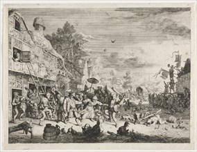 Village Fête. Cornelis Dusart (Dutch, 1660-1704). Etching