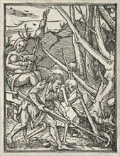 The Dance of Death:  Expulsion from Paradise; Adam Cultivating the Ground. Hans Holbein (German,