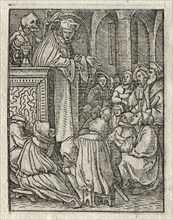 The Dance of Death:  The Preacher; The Priest. Hans Holbein (German, 1497/98-1543). Woodcut