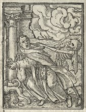 The Dance of Death:  The Mendicant Friar; The Nun. Hans Holbein (German, 1497/98-1543). Woodcut