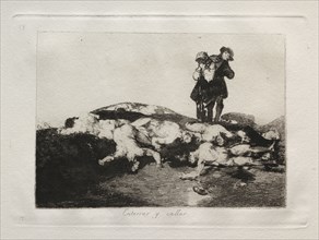 The Horrors of War:  Bury Them and Keep Quiet. Francisco de Goya (Spanish, 1746-1828). Etching and