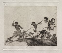 The Horrors of War:  He Deserved It. Francisco de Goya (Spanish, 1746-1828). Etching and aquatint
