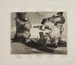 The Horrors of War:  Barbarians!. Francisco de Goya (Spanish, 1746-1828). Etching and aquatint