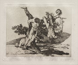 The Horrors of War:  An Heroic Feat!  With Dead Men!. Francisco de Goya (Spanish, 1746-1828).