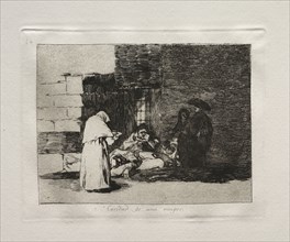 The Horrors of War:  A Woman's Charity. Francisco de Goya (Spanish, 1746-1828). Etching