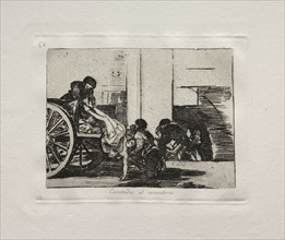 The Horrors of War:  Cartloads to the Cemetery. Francisco de Goya (Spanish, 1746-1828). Etching