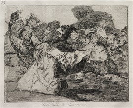 The Horrors of War:  Charlatan's Show. Francisco de Goya (Spanish, 1746-1828). Etching and aquatint