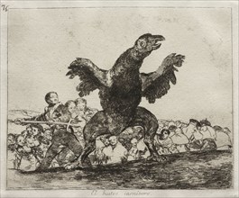 The Horrors of War:  A Carnivorous Vulture. Francisco de Goya (Spanish, 1746-1828). Etching and